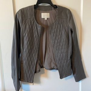 Beautiful leather blazer jacket in grey